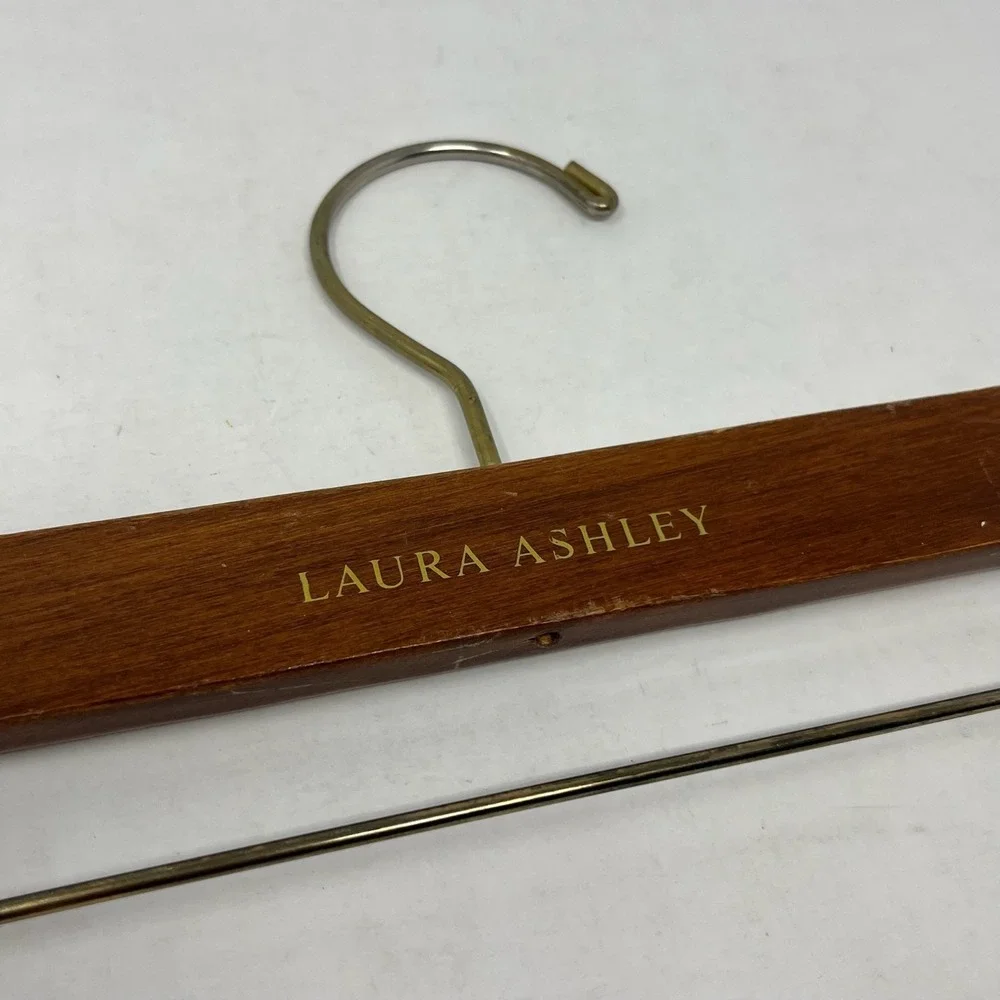 Vtg Laura Ashley Pants Skirt Hanger Wooden Metal Hook